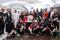 استقبال بعثة الإمارات للجوجيتسو بالأعلام والورود بعد تصدرها منافسات اللعبة في «آيتشي - ناغويا»