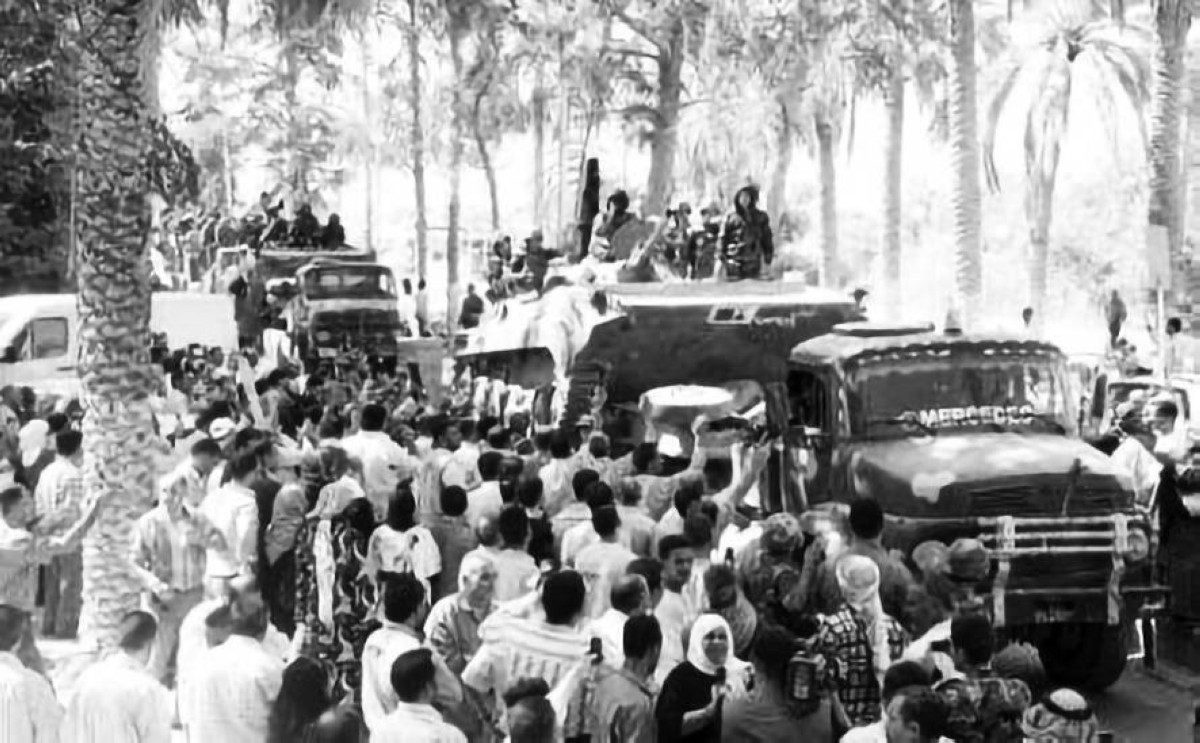 1973 -  دخول القوات العراقية في حرب أكتوبر إلى جانب مصر وسوريا.