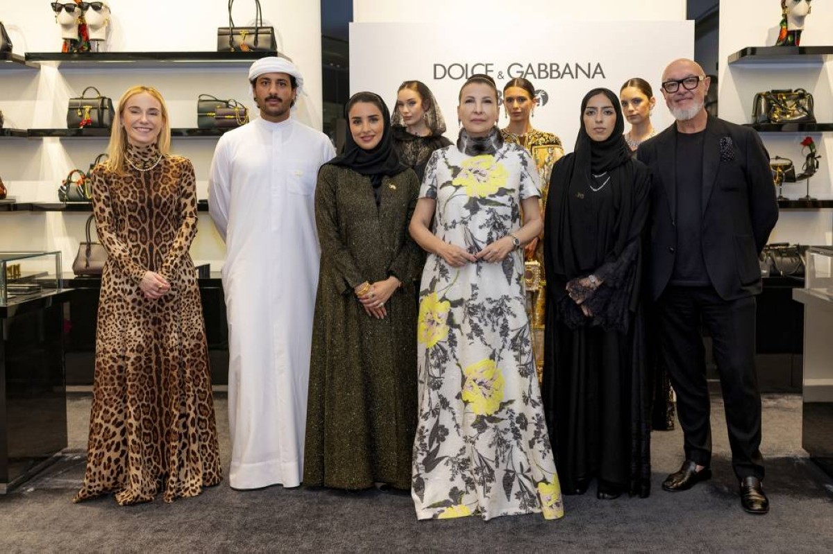 H.E Huda Alkhamis-Kanoo, Giuseppina Cannizzaro & Stefano Galli from D&G with winners of D&G x ADMAF Design Award
