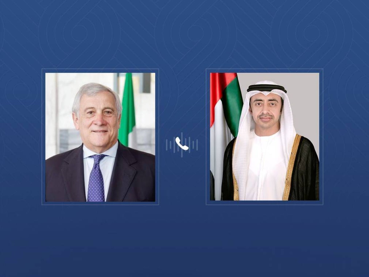 عبدالله بن زايد ونائب رئيس الوزراء وزير الخارجية والتعاون الدولي الإيطالي يبحثان هاتفياً العلاقات الإستراتيجية