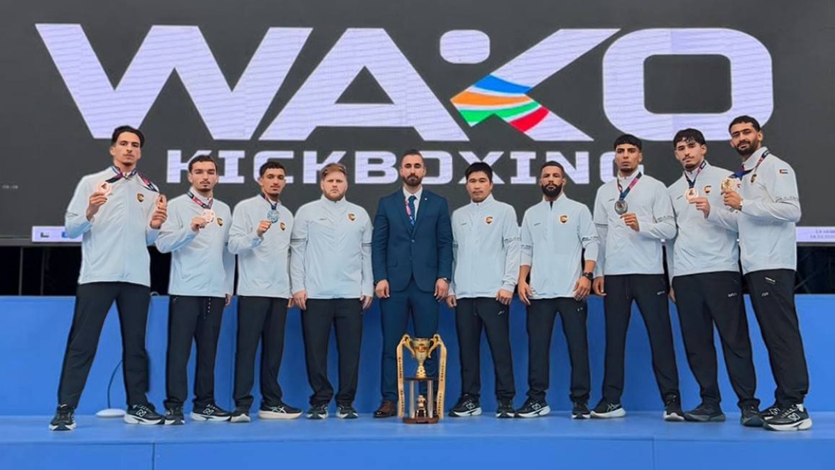 31 ميدالية لأبطال الإمارات في كأس العالم لـ«الكيك بوكسينج» بأوزبكستان