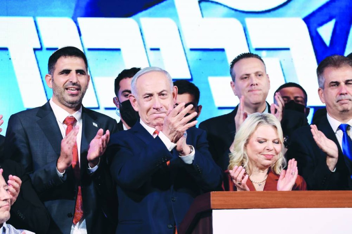 نتانياهو خلال فعالية انتخابية لحزب الليكود في القدس / أ.ف.ب