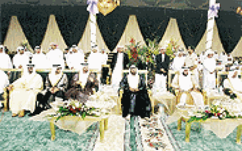 الصورة: الصورة: زايد يشهد احتفالات آل نهيان بمناسبة زفاف محمد بن حمد بن طحنون