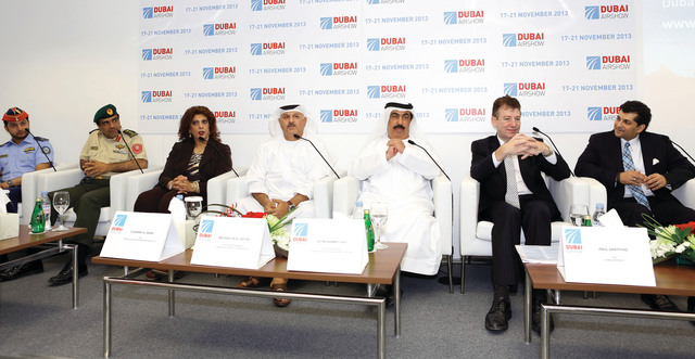 الصورة : المؤتمر الصحافي لمعرض دبي للطيران 	البيان