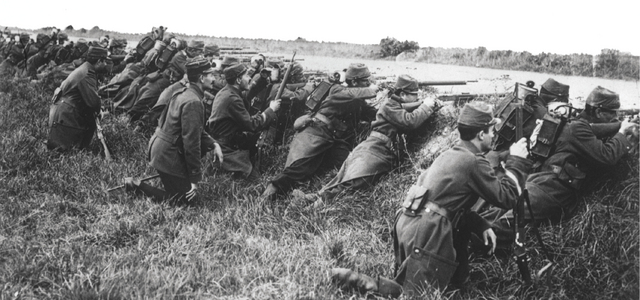 الصورة : لمحة من معركة المارن خلال الحرب العالمية الأولى	أرشيفية