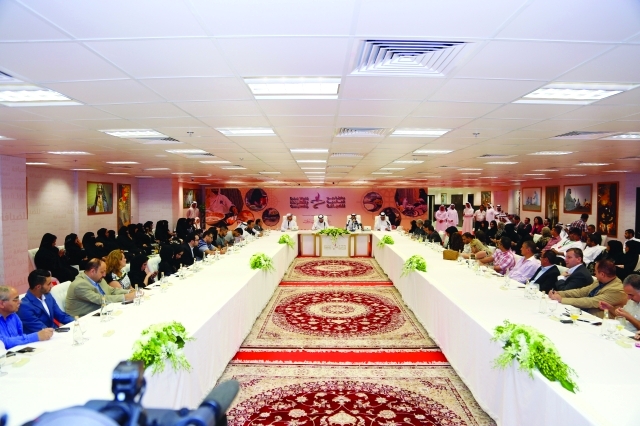 الصورة : حظي المؤتمر الصحافي بحضور حشد من ممثلي وسائل الإعلام      البيان