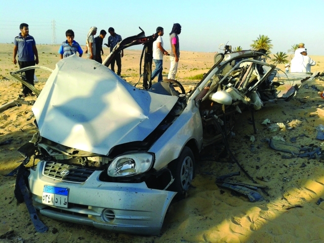 الصورة : إحدى السيارات التي استهدفها الإرهاب في سيناء