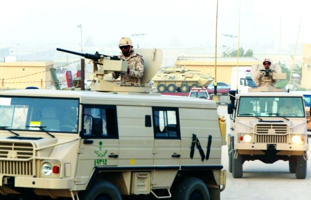 الصورة : طلائع الحرس الوطني أثناء انتشارها في نجران     واس