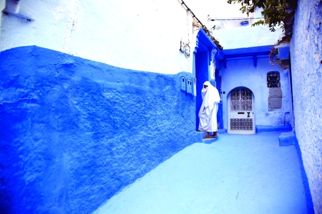 الصورة : ■ لقطة في شفشاون الزرقاء في المغرب