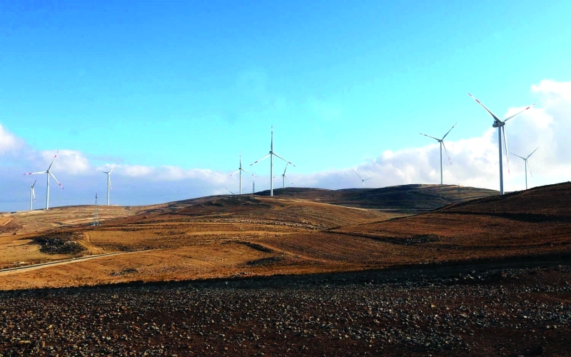 الصورة : ■ محطة الطفيلة لطاقة الرياح في الأردن