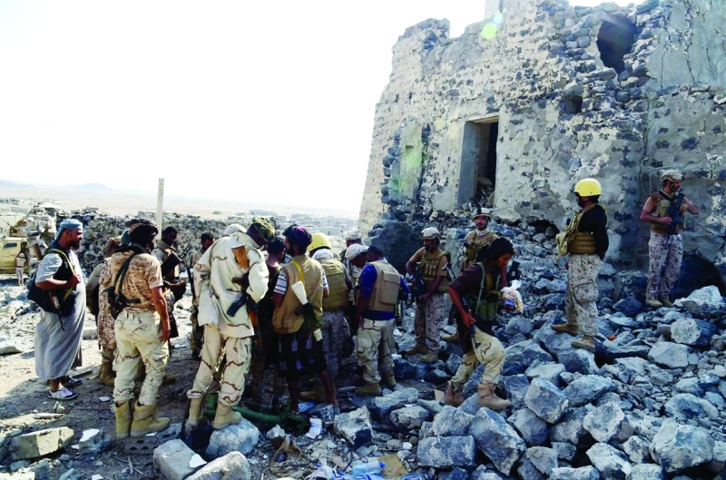 الصورة : Ⅶ قوات الرمح الذهبي في أحد المواقع بعد تحرير مدينة المخا |  وام