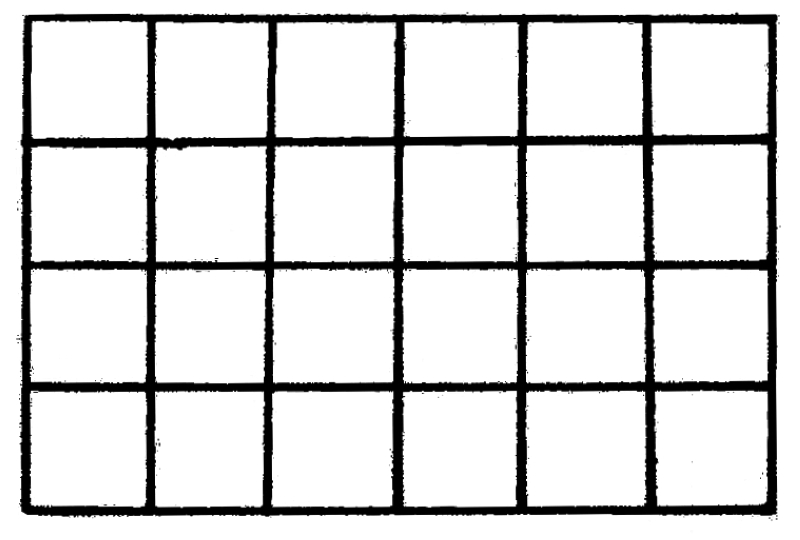 الصورة : ■ شبكة مربعات أفقية، وهي أداة لمعرفة الأسس الحسابية