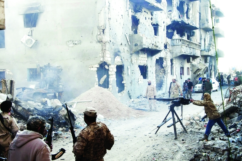 الصورة : ■ لقطة من الاشتباكات بين قوات الجيش الليبي وميليشيات في بنغازي  |  أرشيفية
