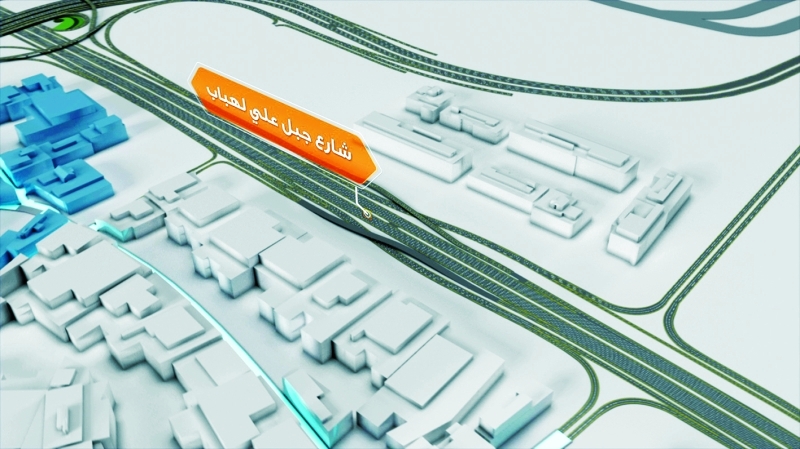 الصورة : مخطط لتوسعة شارع جبل علي لهباب وتنفيذ أربعة جسور