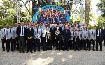 الصورة: الصورة: استقبال رئاسي وجماهيري للمنتخب الإيطالي بعد إنجاز يورو 2020