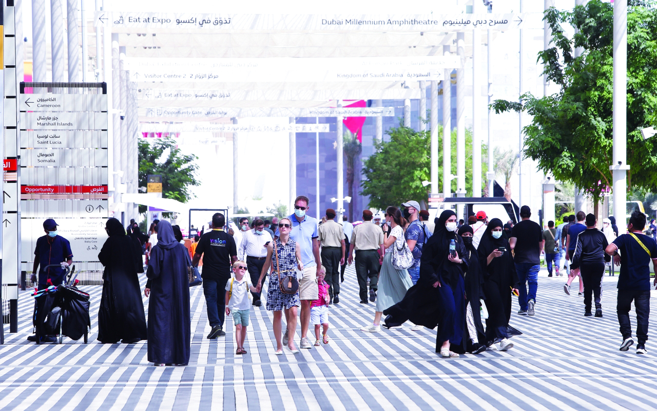 الصورة : جانب من توافد الزوار لحضور فعاليات «إكسبو 2020 دبي» | تصوير: غلام كاركر