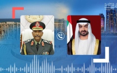 الصورة: الصورة: محمد بن زايد يتلقى اتصالاً من البرهان يؤكد خلاله تضامن السودان مع الإمارات