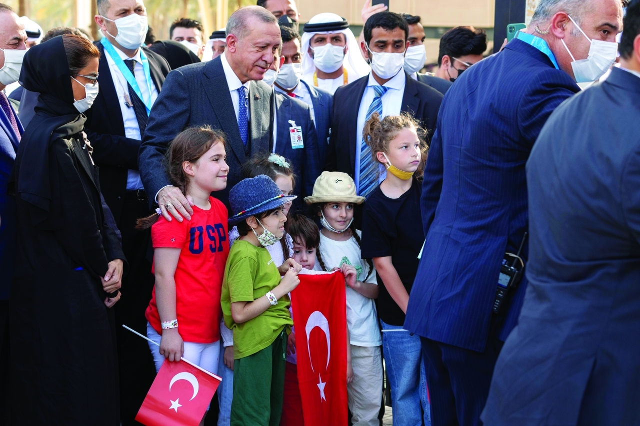 الصورة : الرئيس التركي خلال مشاركته في الاحتفال
