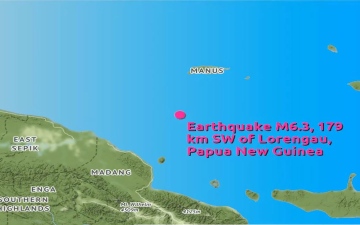 الصورة: الصورة: زلزال بقوة 6.3 درجة يضرب قرب لورينغاو في بابوا غينيا الجديدة