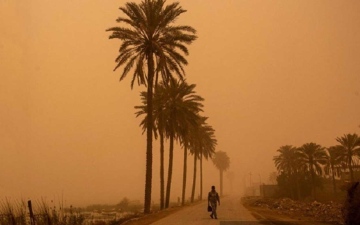 الصورة: الصورة: بالفيديو.. مشهد مهيب للعاصفة الغبارية التي قتلت 10 أشخاص في مدينة عربية