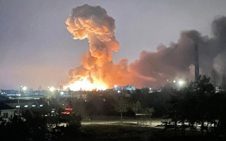 الصورة: الصورة: دوي أربعة انفجارات في العاصمة الأوكرانية كييف