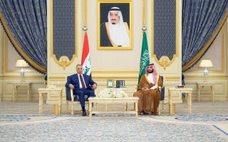 الصورة: الصورة: ولي العهد السعودي ورئيس الوزراء العراقي يبحثان مجالات التعاون المشترك