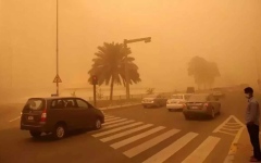 الصورة: الصورة: الأرصاد تحذر.. آخر تطورات العاصفة الترابية التي تضرب القاهرة اليوم