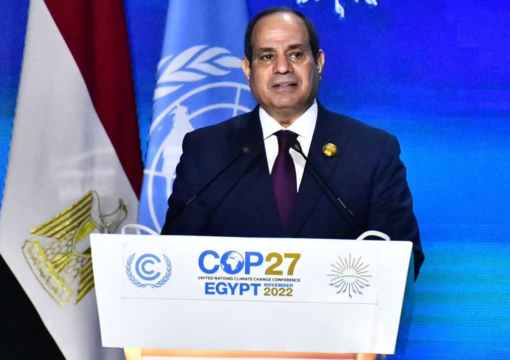 الرئيس المصري: محيطنا الإقليمي أكثر مناطق العالم تأثرًا بتبعات تغير المناخ