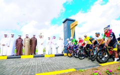 الصورة: الصورة: تألق درّاجي الإمارات في المرحلة الثانية لـ «طواف الشارقة»