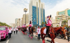 الصورة: الصورة: «القافلة الوردية» تكشف مسارات الفرسان في الإمارات