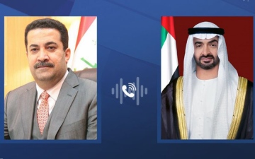 الصورة: الصورة: رئيس الدولة ورئيس وزراء العراق يبحثان هاتفياً علاقات البلدين