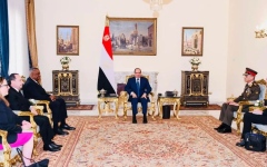 الصورة: الصورة: الرئيس المصري ووزير الدفاع الأمريكي يؤكدان على تطوير الشراكة الاستراتيجية