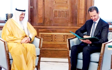 الصورة: الصورة: الملك سلمان يدعو الأسد لحضور القمة العربية في الرياض