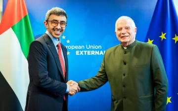 الصورة: الصورة: عبدالله بن زايد يلتقي الممثل الأعلى للاتحاد الأوروبي للشؤون الخارجية والسياسة الأمنية