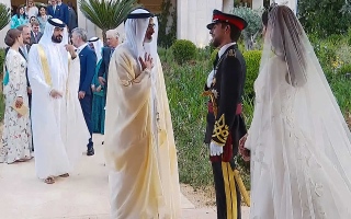 خالد بن محمد بن زايد يحضر حفل زفاف ولي عهد الأردن
