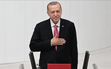 الصورة: الصورة: أردوغان يؤدي اليمين الدستورية رئيساً لولاية ثالثة في تركيا
