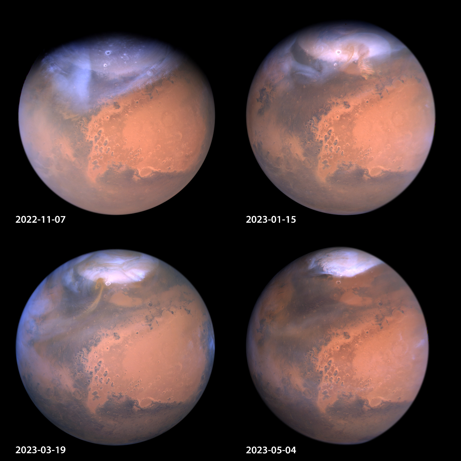 «مسبار الأمل» يكشف عن تغطية يومية شاملة للتغيرات الجوية على المريخ