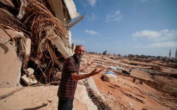الصورة: الصورة: نزوح 43 ألف شخص بسبب فيضانات ليبيا