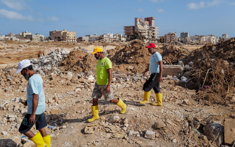 الصورة: الصورة: مسؤول ليبي: ارتفاع عدد ضحايا الإعصار "دانيال"  إلى 3753 قتيلاً في درنة