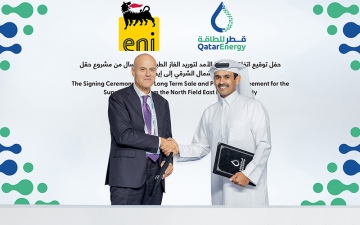 الصورة: الصورة: قطر توقع اتفاقا مع "إيني" الإيطالية لمدة 27 عاما لتوريد الغاز المسال