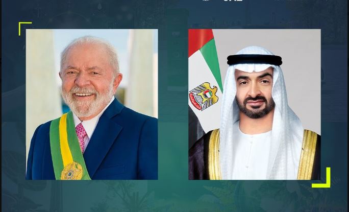 رئيس الدولة يبحث مع الرئيس البرازيلي تعزيز العلاقات الثنائية على هامش 