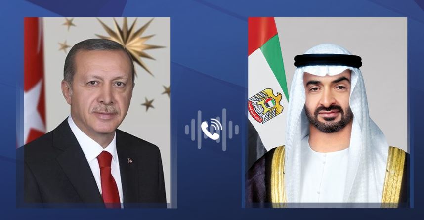 رئيس الدولة يبحث هاتفياً مع الرئيس التركي العلاقات الثنائية وتطورات المنطقة