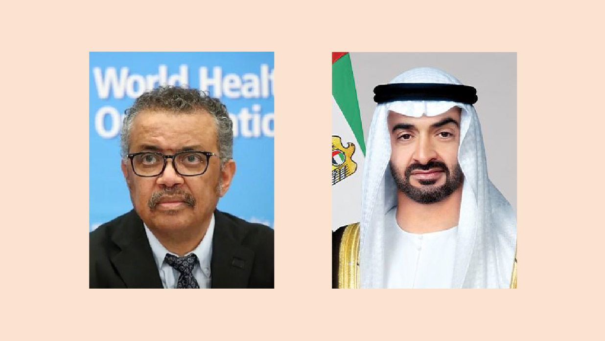 رئيس الدولة ومدير عام منظمة الصحة العالمية يبحثان مجالات التعاون بين الإمارات والمنظمة والوضع الصحي في غزة