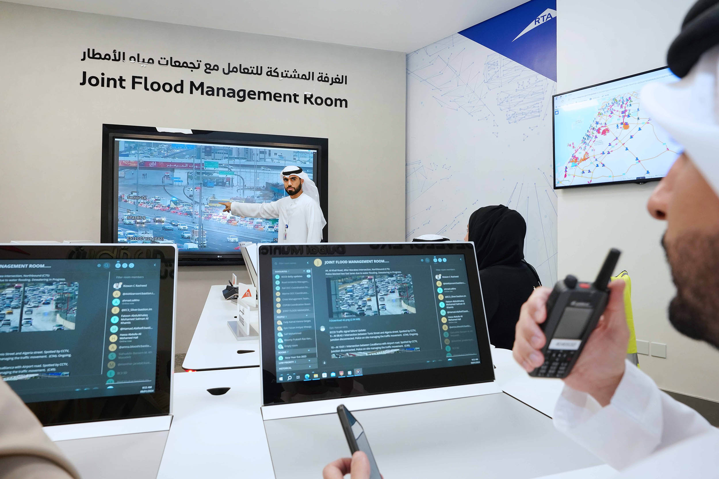 «طرق دبي» تدشن الغرفة المشتركة للتعامل مع تجمعات مياه الأمطار