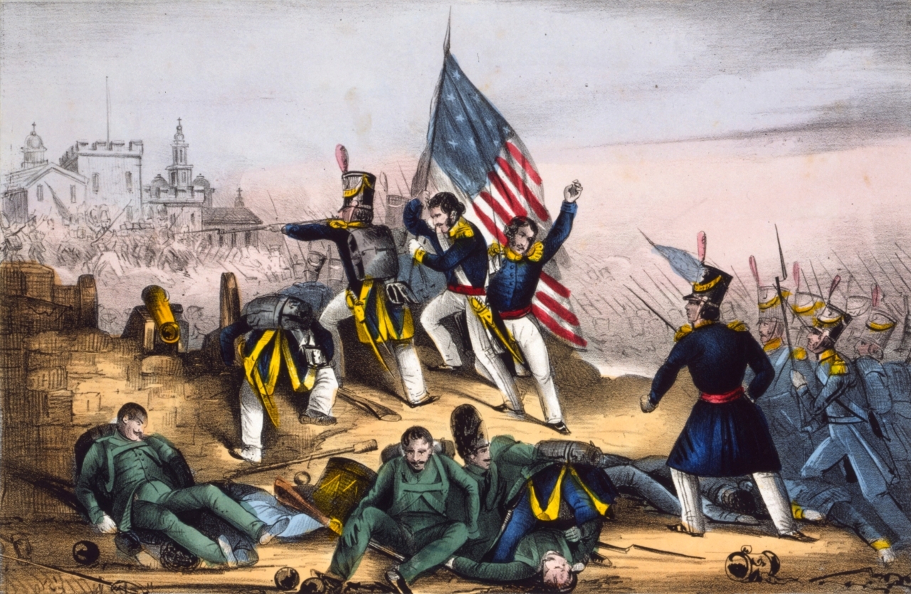 الصورة : 1848 الولايات المتحدة والمكسيك توقعان «معاهدة جوادالوب هيلداجو» التي أنهت الحرب بينهما.