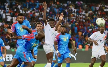 الصورة: الصورة: الكونجو الديمقراطية تبلغ نصف نهائي أمم أفريقيا بفوزها 3-1 على غينيا