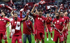 الصورة: الصورة: أمم آسيا.. قطر تفوز على أوزبكستان وتضرب موعداً مع إيران في نصف النهائي