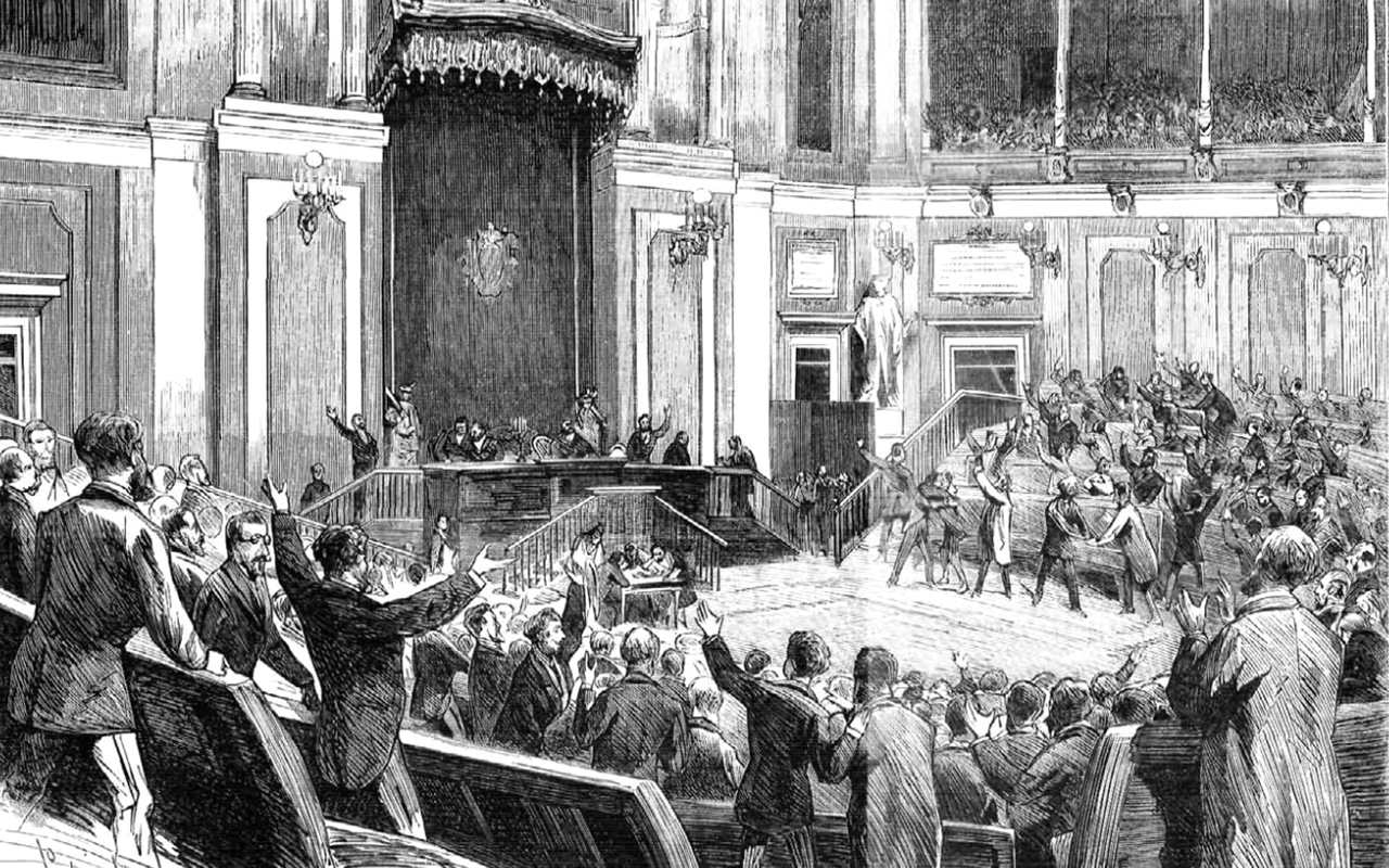 الصورة : 1873 الإعلان عن الجمهورية الإسبانية الأولى التي استمرت حتى نهاية 1874.