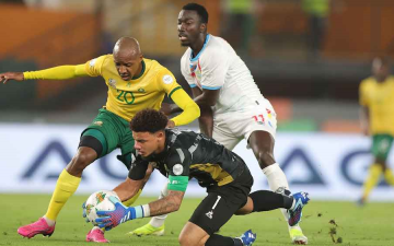 الصورة: الصورة: جنوب أفريقيا تحصد برونزية كأس الأمم بفوزها بركلات الترجيح على الكونغو الديمقراطية