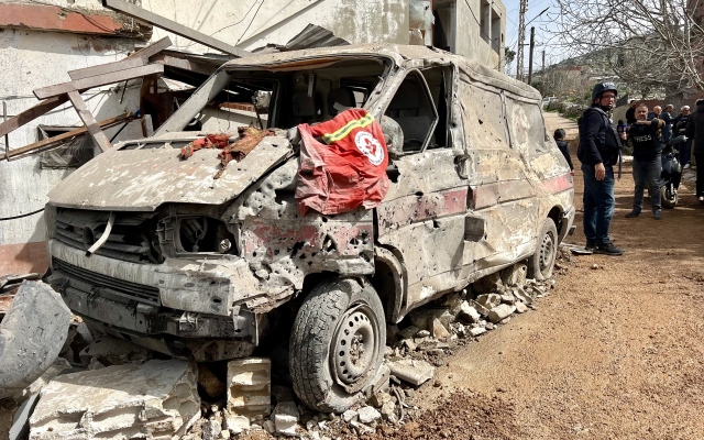 الصورة: الصورة: 5 قتلى في ضربة إسرائيلية على جنوب لبنان